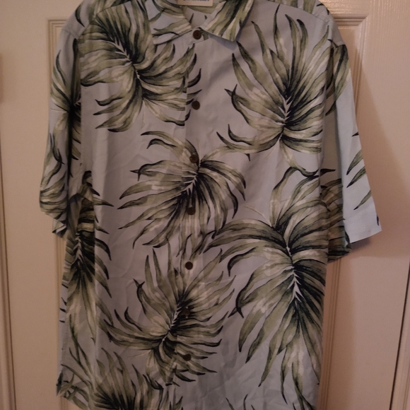 Caribbean Palm Leaves Print Hawaiian Shirt Men's sz Medium. - Picture 3 of 7